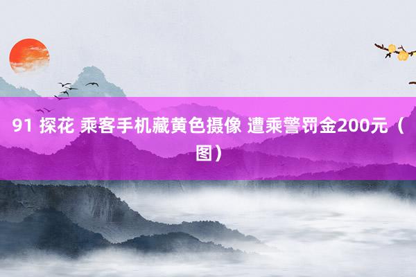 91 探花 乘客手机藏黄色摄像 遭乘警罚金200元（图）